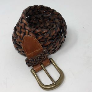 Talbots Brown Braided Leather Belt